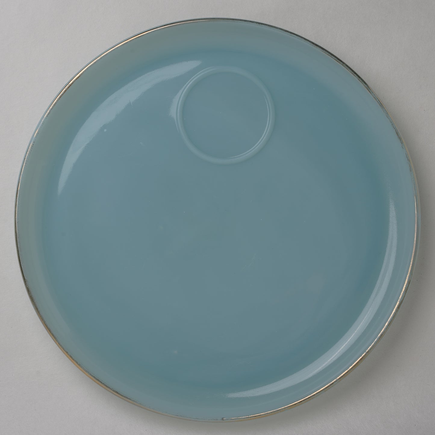 [BP006] Turquoise Blue 9" Gold Rimmed Plate