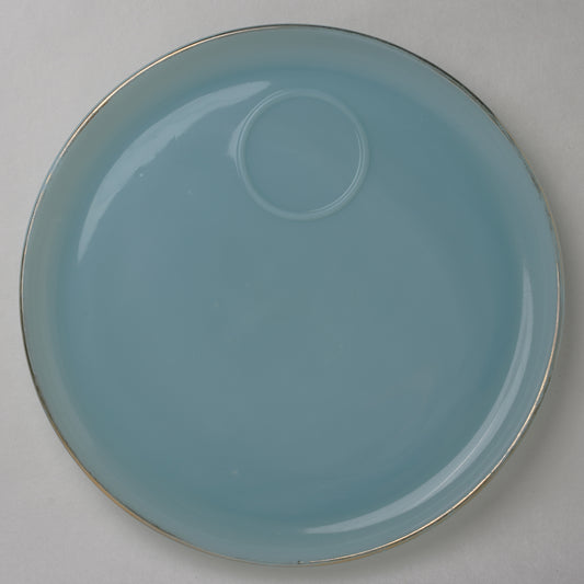 [BP006] Turquoise Blue 9" Gold Rimmed Plate