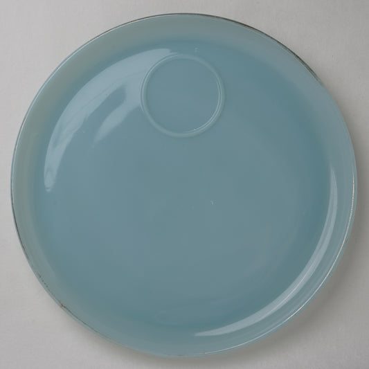 [BP001] Turquoise Blue 9" Gold Rimmed Plate